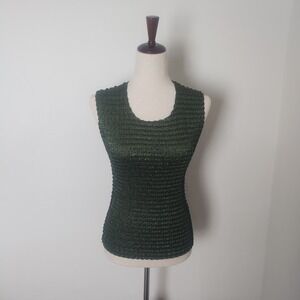 Nicola Y2K Popcorn Tank Top Women's Medium Green Bubble Stretch Whimsigoth 90s
